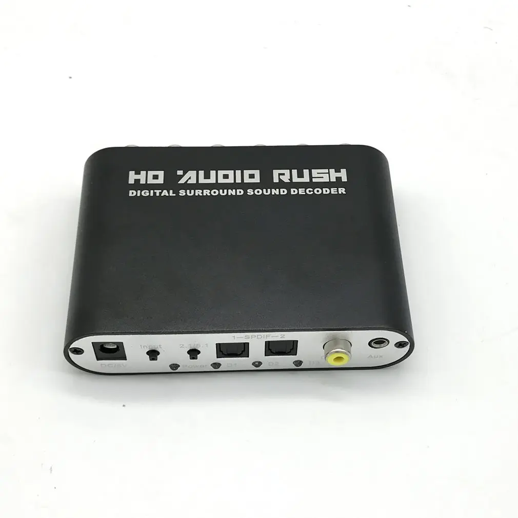 3,5 AUX коаксиальный цифровой аналоговый 6 RCA HD аудио пик 5,1 декодер AC3 DTS Dolby стерео усилитель конвертер