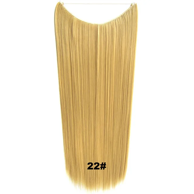 24inch 50grams 100grams Synthetic Hair Extension Gradual Color Brown Gray Blonde String Halo Hairpieces Extensions 100g-22