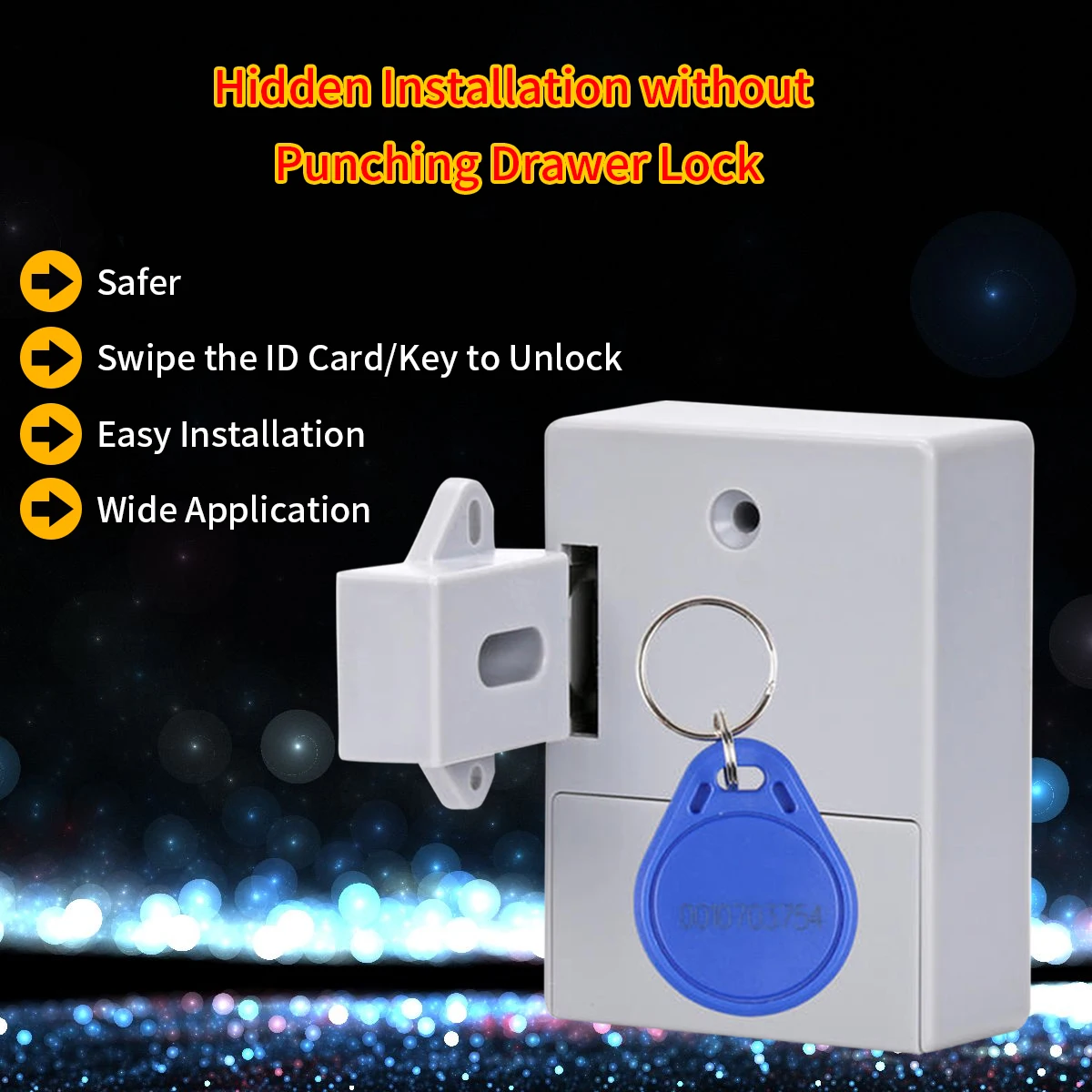 

Smart Sensor Drawer Lock Adhesive Cabinet Wardrobe Bathroom Inductive Digital Lock for Double-opening Door