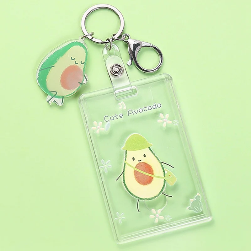 Women Men Business Card Holder Creative Fresh Avocado Credit Card Holders Bank ID Holders Badge Child Bus Card Cover Case