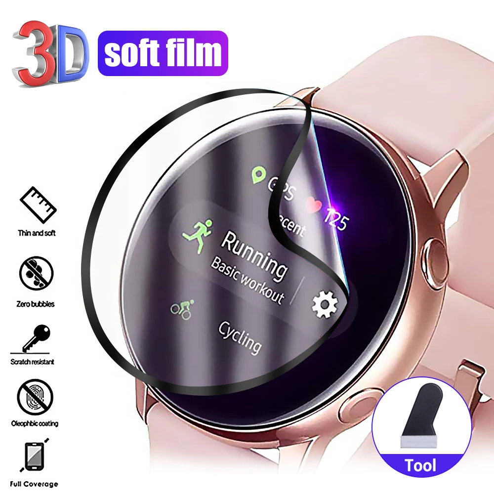 3D защитная пленка на весь экран для Samsung Galaxy Watch Active 2 40 мм 44 HD противопузырьковая