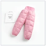 Pink Г. Брюки для новорожденных Новые Детские Пуховые брюки детские длинные штаны с высокой талией Зимние теплые плотные От 3 до 6 лет для мальчиков и девочек - Цвет: Pink