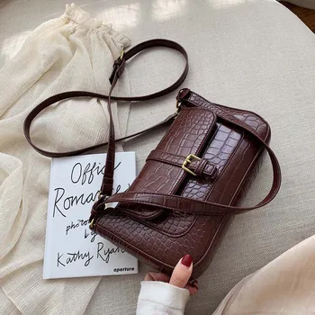 

Crocodile Pattern Pu Leather Crossbody Bags For Women 2019 Belt Designer Shoulder Messenger Bag Lady Travel Handbags and Purses