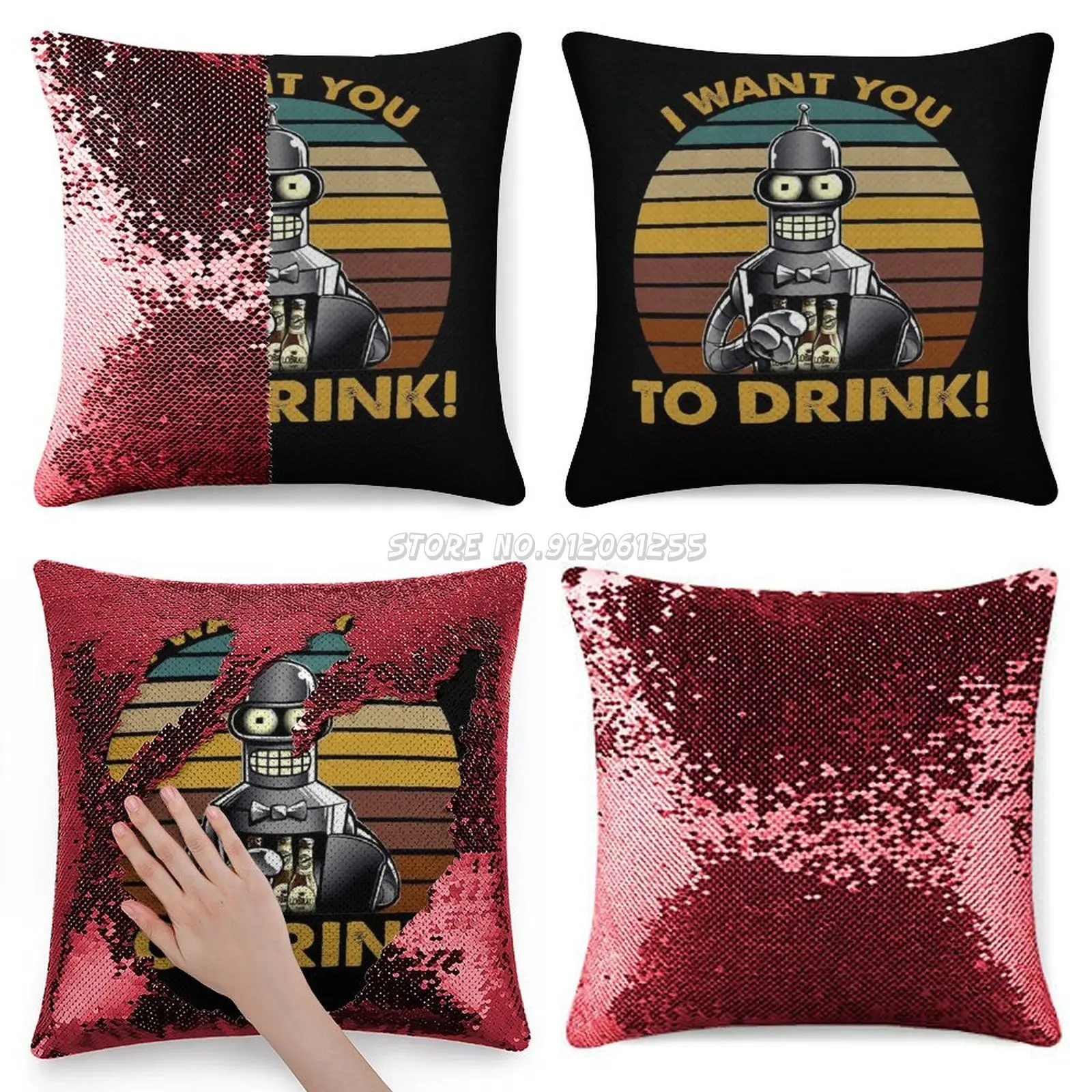 Наволочка с блестками You Drink Gift For Fans мягкая декоративная наволочка для подушки