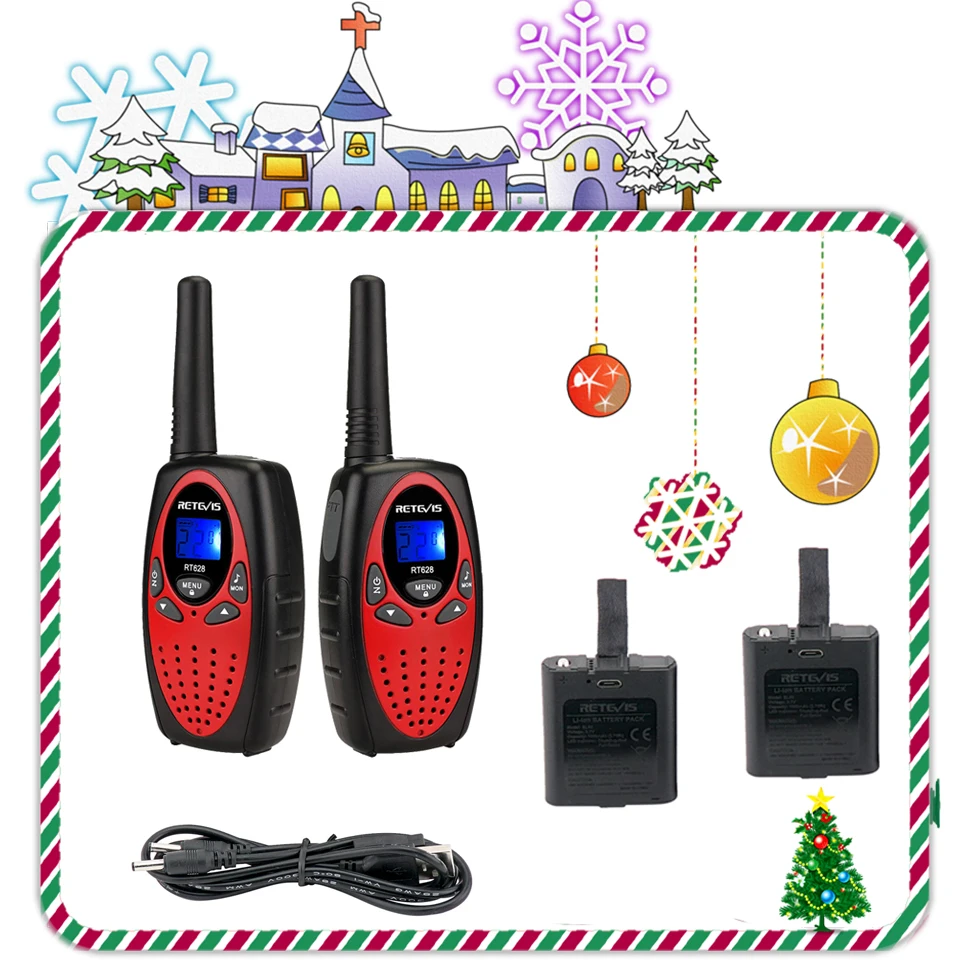 2 шт. Retevis RT628 перезаряжаемая детская рация PMR446 PMR FRS мини двухстороннее радио рождественский подарок VOX подарок на год
