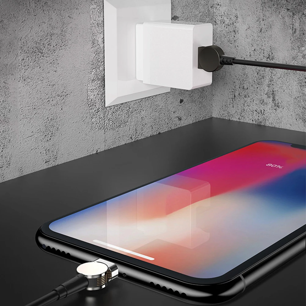 

Magnetic USB Cable Adapter Type C Universal Braided 180 Degree Data Line Tablets Rotating Fast Charging Micro Elbow Mobile Phone