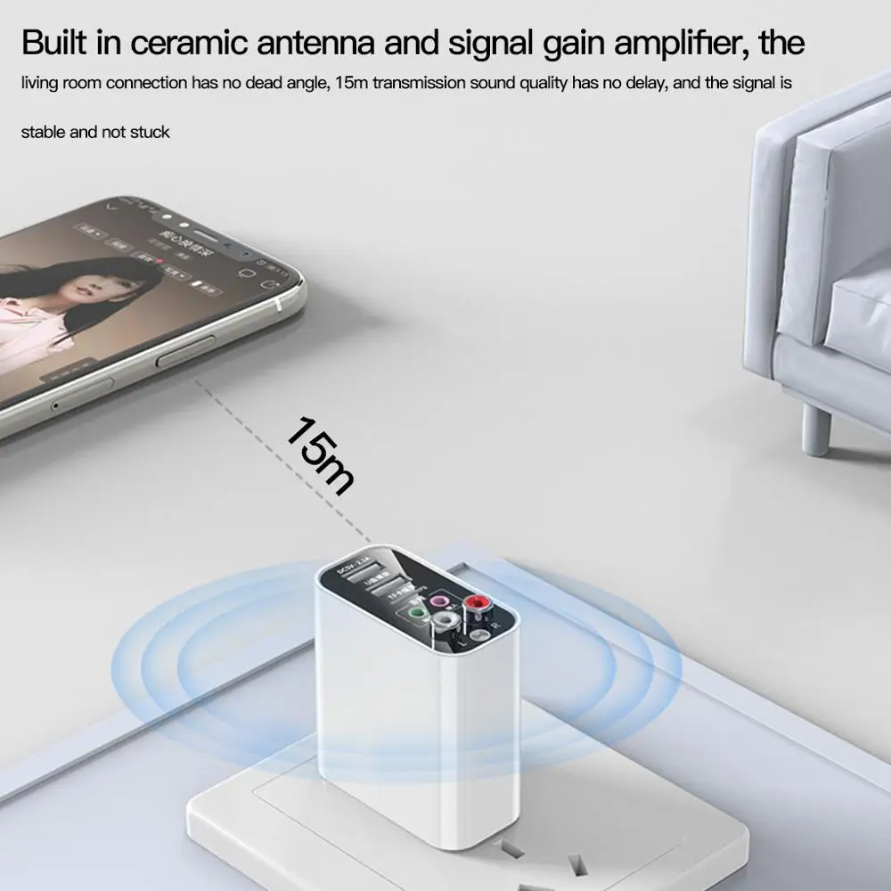 VAORLO EU US Wireless Adapter Bluetooth 5.0 Receiver Transmitter TF/U Disk Play QC2.0 Charge For Headphone TV IR APP Control bluetooth adapter bluetooth audio receiver bluetooth transceiver adapter audio adapter bluetooth aux adaptor wireless usb adapter