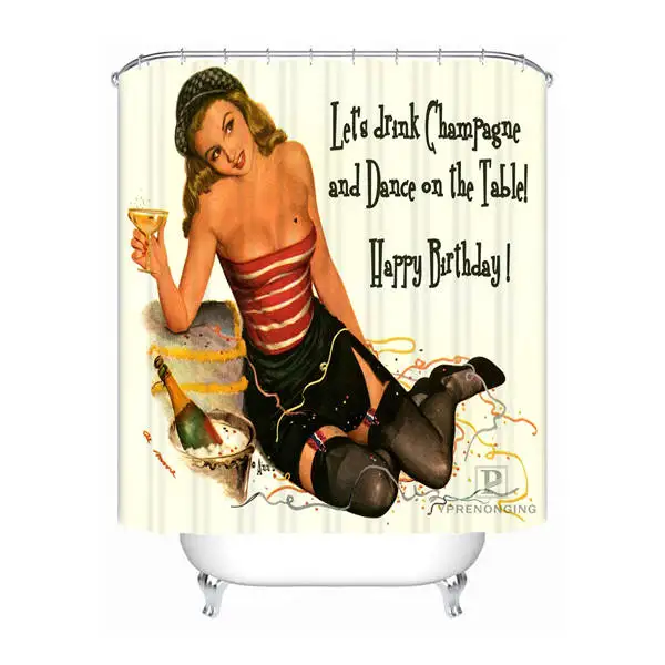 Shower Curtain Ванна Шторка для ванной персонализированные булавки Up Gril с домашний Декор автомобиля занавеска для душа водонепроницаемые тканевые Крючки#180417-01-65 - Цвет: Shower Curtain