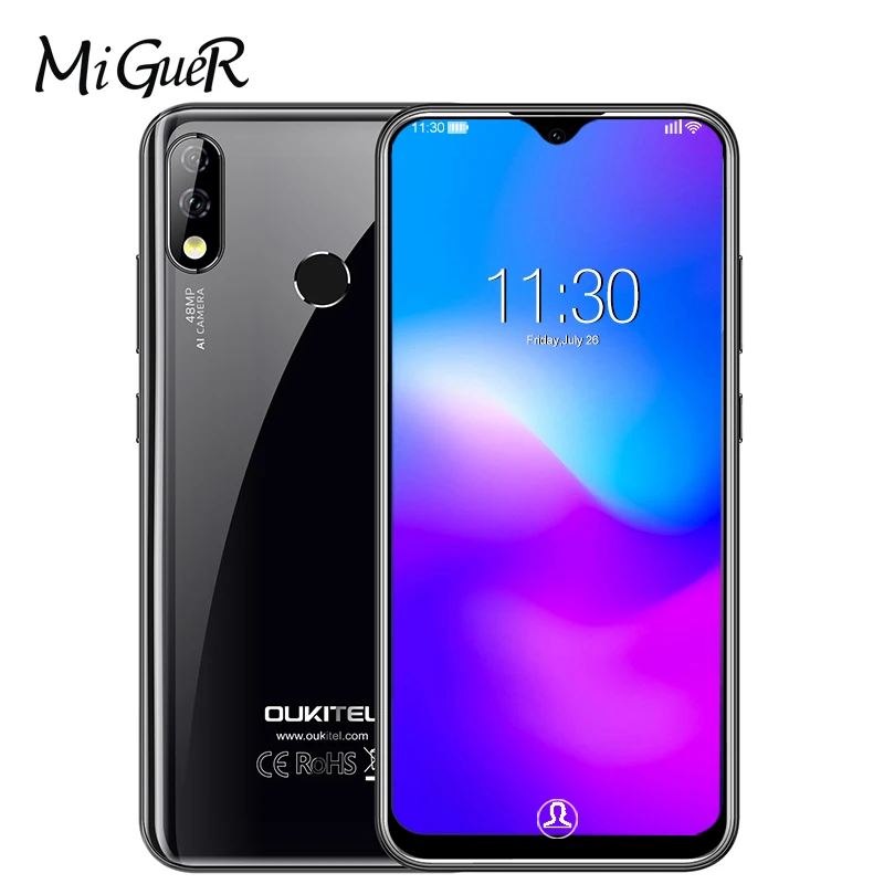 OUKITEL Y4800 Android 9,0 Pie, 6 ГБ, 128 ГБ, 6,3 дюйма, FHD+ капля воды, 4G, смартфон, распознавание лица, отпечаток пальца, 4000 мАч, быстрая зарядка, мобильный телефон