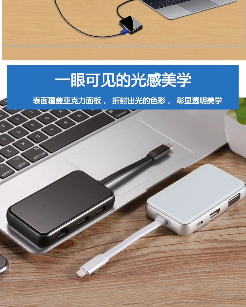 Type-c к HDMI гигабитная сетевая карта шесть-в-одном многофункциональный конвертер vga6в1 док-концентратор 3,0