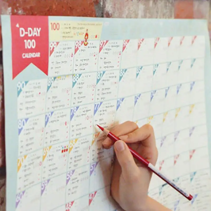 

New 100 Day Countdown Calendar Learning Schedule Periodic Planner Table Gift For Kids Study Planning Learning Supplies