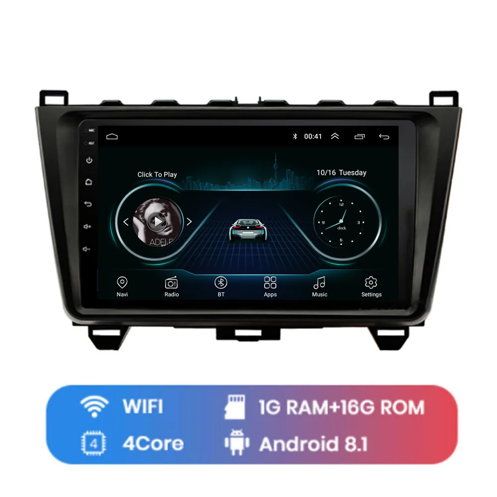 " 4 аппарат не привязан к оператору сотовой связи Android 8,1 для Mazda 6 Rui крыло 2008 2009 2010 2011 2012 2013 мультимедийный dvd-плеер автомобиля навигации gps радио - Color: WIFI (1G 16G)