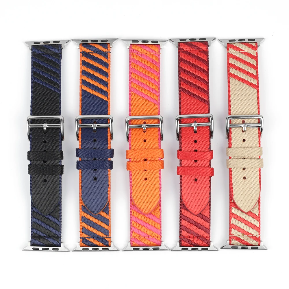 Nylon Watch Band 38mm 42mm 40mm 44mm Fashion Loop Watch Strap Replacement for Watch Series SE 6 5 4 3 2 1