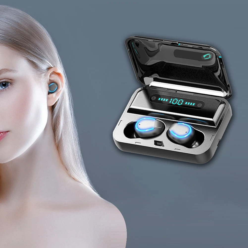 Bluetooth 5,0 с дисплеем питания, свободные руки, водонепроницаемые беспроводные наушники, Голосовое управление с зарядным устройством, Автоматическое Сопряжение, мини Led Smart