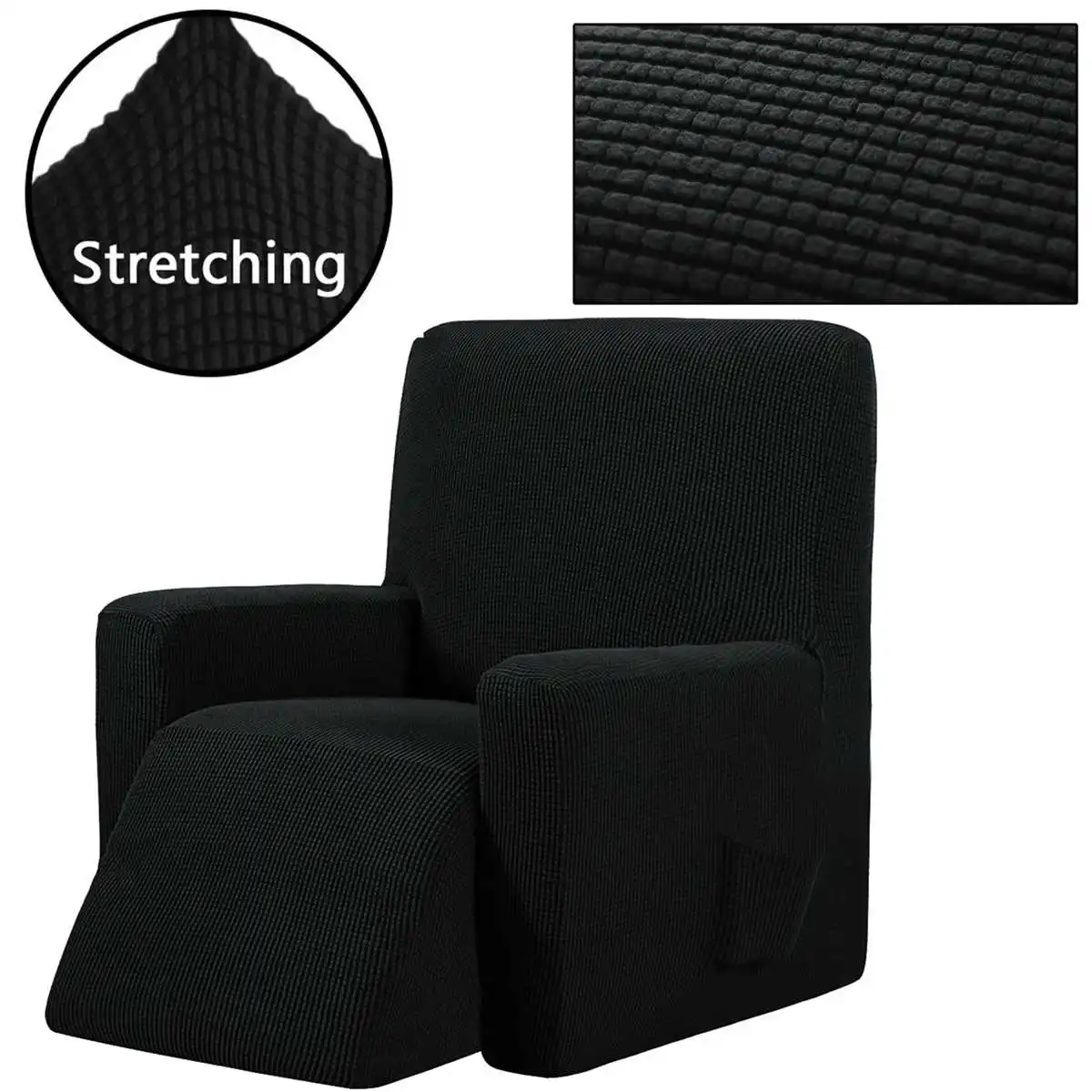 Противоскользящие универсальные чехлы для дивана, эластичные Чехлы для мебели, Защитные чехлы для стульев, одноместный диван, откидное кресло, чехол для дивана - Цвет: Черный