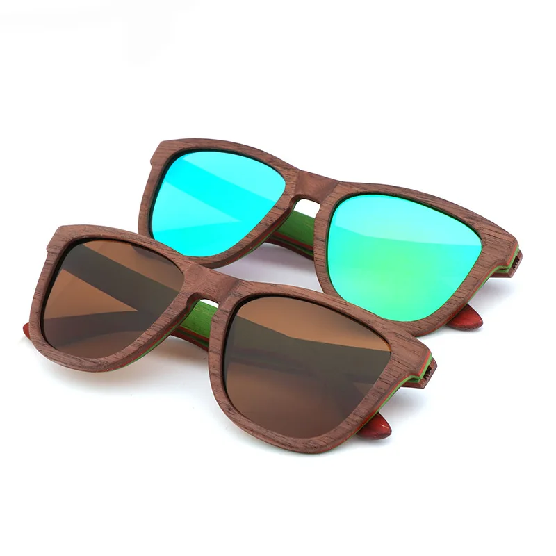 BerWer деревянные солнцезащитные очки Мужские Женские деревянные очки винтажные Поляризованные деревянные солнцезащитные очки для скейтборда мужские oculos de sol feminino