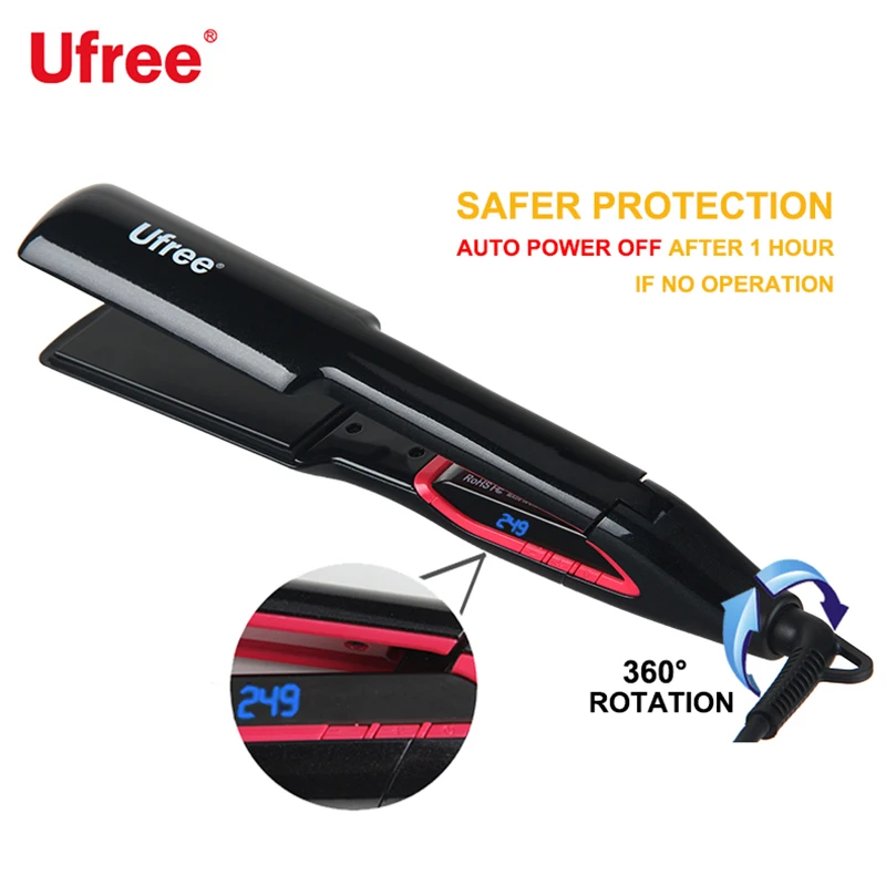 

Professional Hair Straightener Curler Flat Iron Negative Ion Hair Straighting Curling Iron with LCD Display