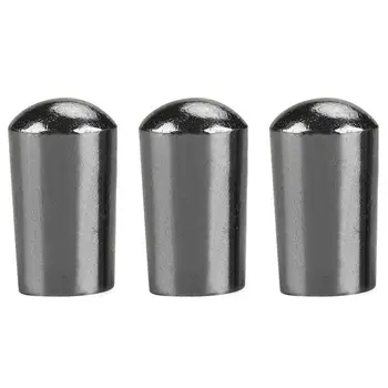 

3Pcs Guitar Switch Tip, 3 Way Toggle Switch Knob Tip Cap Copper For Lp Epi Electric Guitar,Gun-black