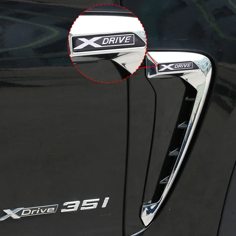 

For BMW Xdrive Emblem Logo X5 F15 X5M F85 14-18 Shark Gills Side Fender Vent Decoration 3D Stickers Auto Accessories Car-Styling