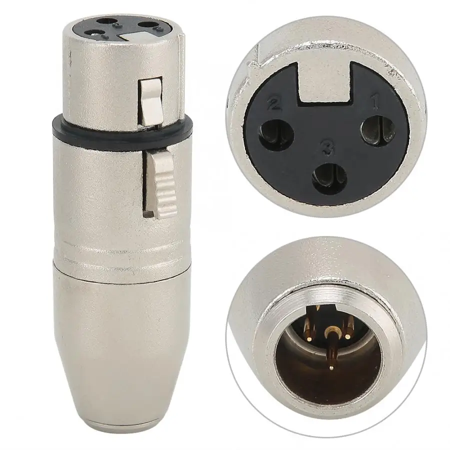 Динамик терминал 2 шт. MINI XLR 3pin штекер XLR 3pin женский Цельнометаллический корпус аудио адаптер Разъем для наушников