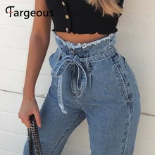 Модные женские джинсы с высокой талией, свободные черные джинсовые брюки Halen, женские уличные джинсовые брюки с поясом размера плюс