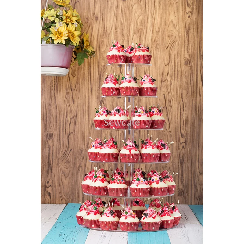 3 4 5 6 7 Tier Cake Holder Round Acrylic Cupcake Cake Stand Assemble Disassemble Home Birthday Tools Party Stand Decoration Gift