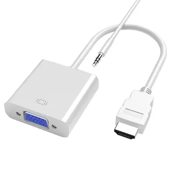 

Rovtop HDMI to VGA Adapter Male To Famale Converter Adapter 1080P Digital to Analog Video Audio For PC Laptop Tablet