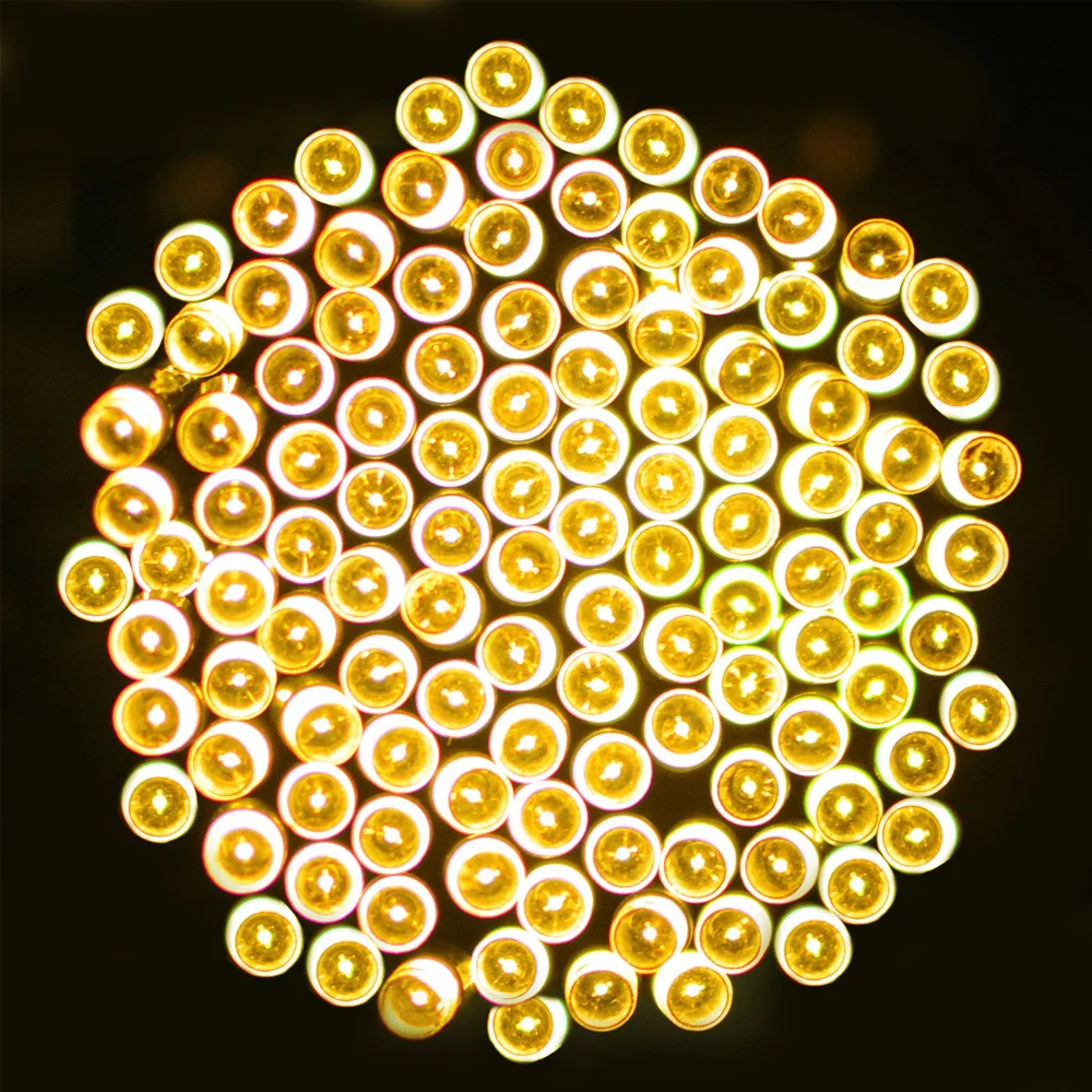 Светящаяся гирлянда с солнечной батареей 200LED Строка Рождество для улицы садовый фонарь строка