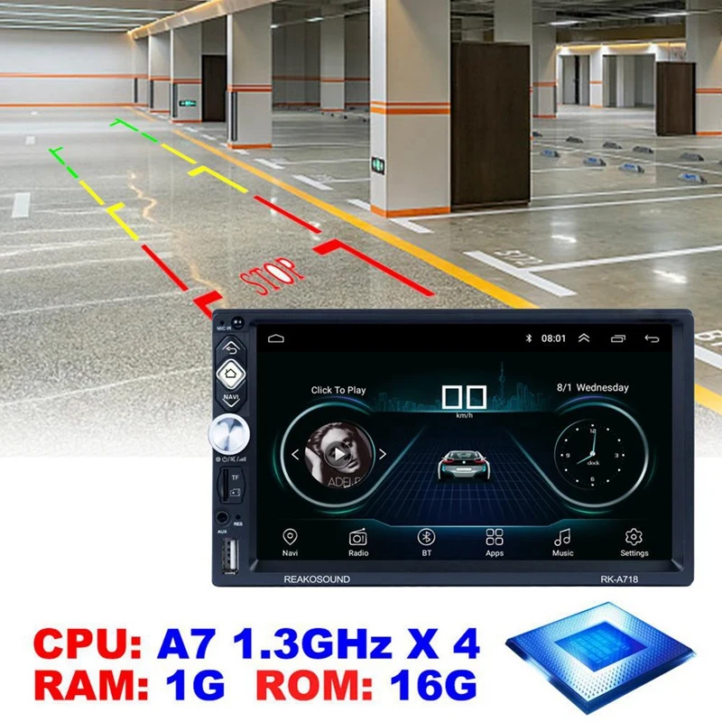 2 Din автомагнитола 7 дюймов Android 8,1 Универсальный dvd-плеер gps навигация Bluetooth Сенсорный экран wifi Bluetooth MP5 плеер