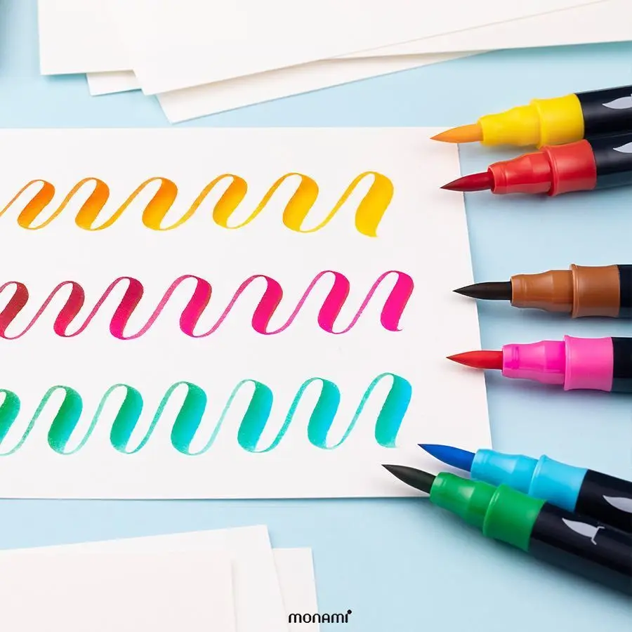 monami twin brush pen