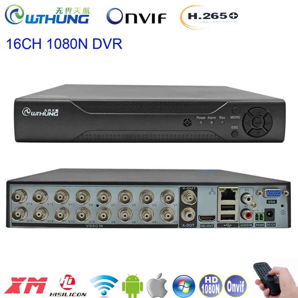 1080N DVR H.265 16CH с панелью Smilar DaHua 6 в 1 гибридный видеорегистратор XMEYE HDMI для 1080P AHD Tvi Cvi аналоговая ip-камера