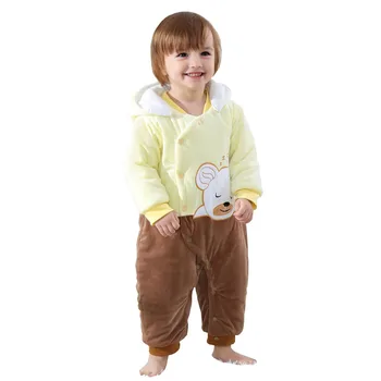 

2019 Clothes Newborn Baby Cotton One-piece Thick Hooded Baby Warm Autumn and Winter Clothes Romper Animal Style Totoro Penguin