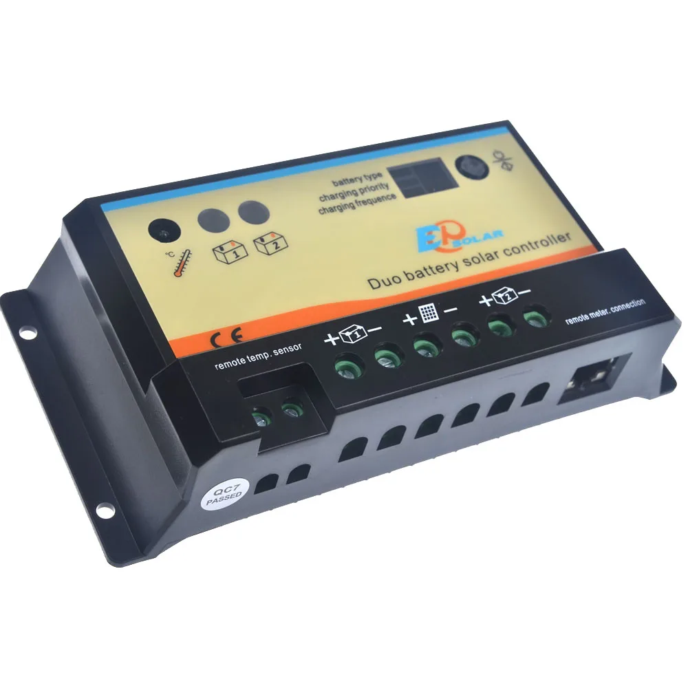 Epever 10A 20A PWM Duo Солнечный контроллер заряда батареи 12 В/24 В двойной регулятор