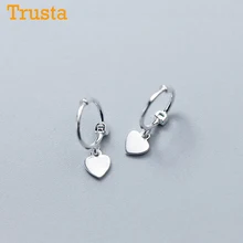 Trusta 925 Orecchini In Argento Sterling Donne Solido Del Cuore di Modo/Star Piccolo Amore Clip Dell'orecchio Della Vite Prigioniera Dei Monili di Regalo per Teenager ragazze DS904(China)