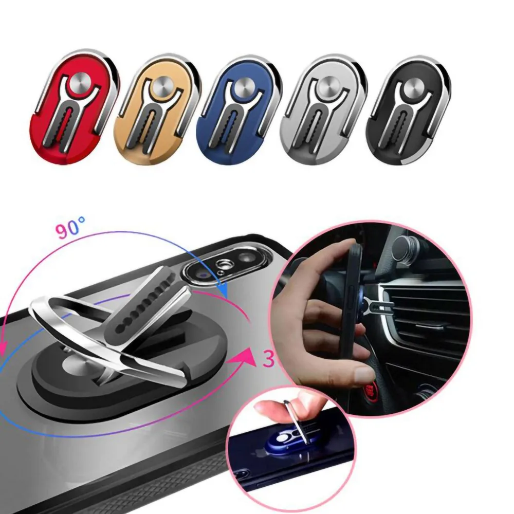 

Multipurpose Mobile Phone Bracket Car Vent Holder Stand Universal 360 Degree Rotation Finger Ring Phone Holder Bracket