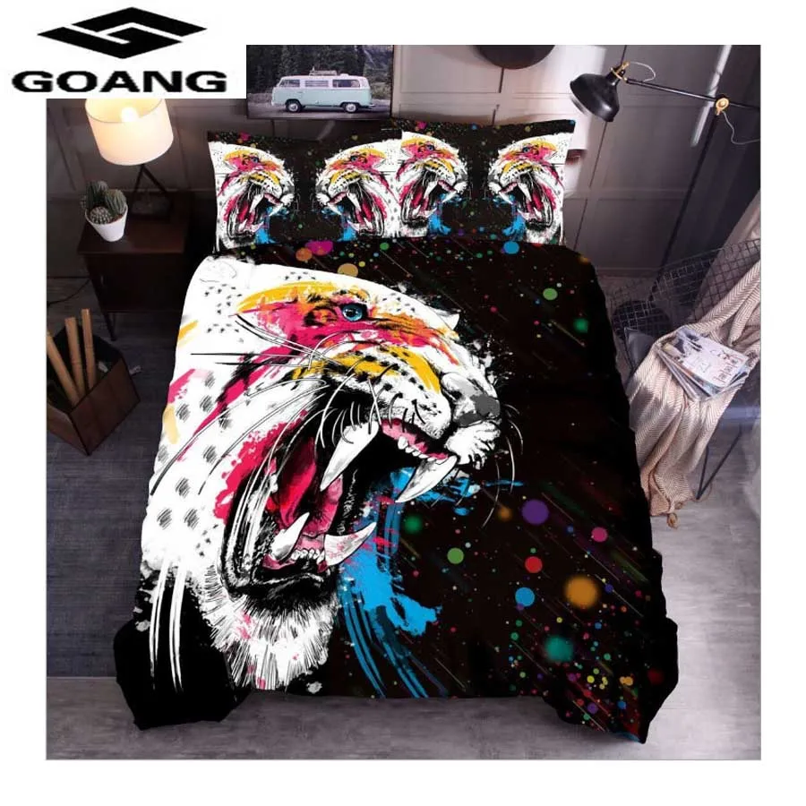 GOANG 3d digital printing animal bedding sets bed sheet duvet cover pillowcase 3pcs bedclothes luxury Home textiles Tigers King