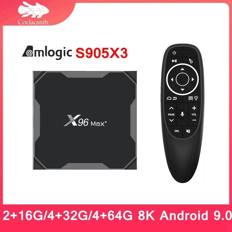 

Amlogic S905x3 tv box X96 Max Plus 5G Dual Wifi Android Tv Box Android 9.0 Quad Core 4GB 64GB 8K BT4.0 8K HD tv box