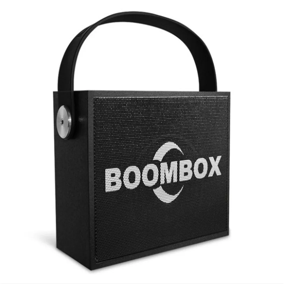 Портативная колонка под дерево, Bluetooth, акустическая система, бумбокс, музыкальная колонка, НЧ-динамик, звуковая коробка, караоке, динамик, радио, сабвуфер - Цвет: Черный