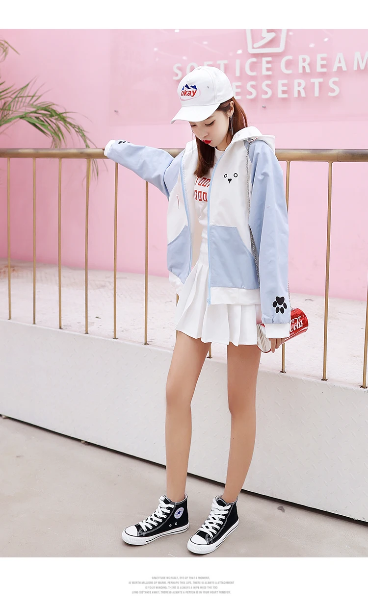 2793# Новое Стильное модное разноцветное пальто для фотосессии мягкое милое универсальное хлопковое пальто свободного кроя с капюшоном и вышивкой для девочек