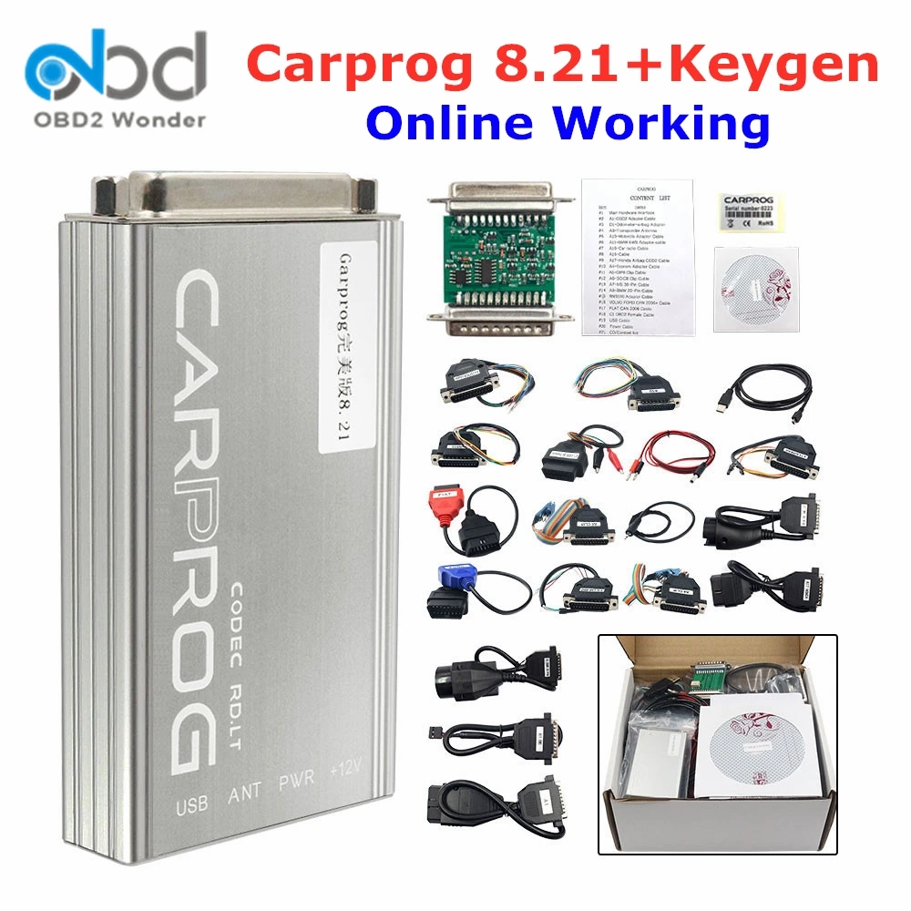 US $31.50 Carprog 821 Online Ecu Chip Tuning Tool Car Prog V821 Full 21 Adapters For Airbag Immo Odometer Update V931