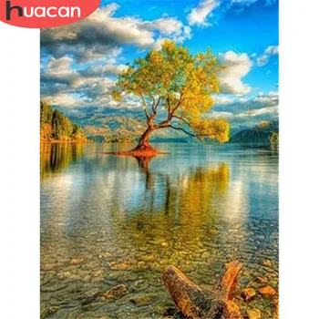 

HUACAN 5d Diamond Painting Full Square Drill Nature Picture Of Rhinestones Mosaic New Arrival Home Decor Scenery Wall Art