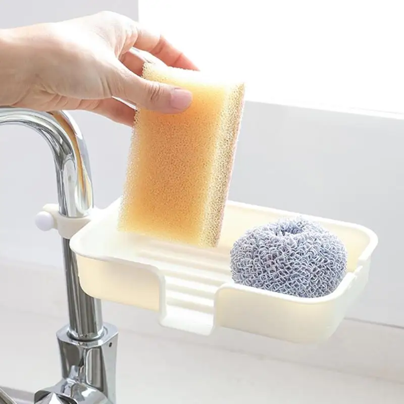 Faucet Drain Storage Rack Sink Sponge Dishcloth Shelf Bathroom Soap Holder
