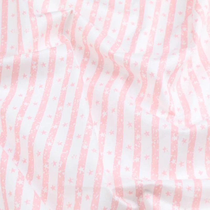 Хлопок саржа мультфильм розовый в клетку макарун кекс мороженое В Полоску Ткань со звездами детское постельное белье простыня ручной работы декор для одежды ремесло - Цвет: stripe star