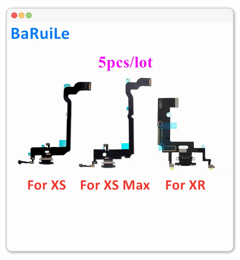 BaRuiLe 5 шт. зарядный порт гибкий кабель для iPhone XR XS XSM USB док станция зарядное