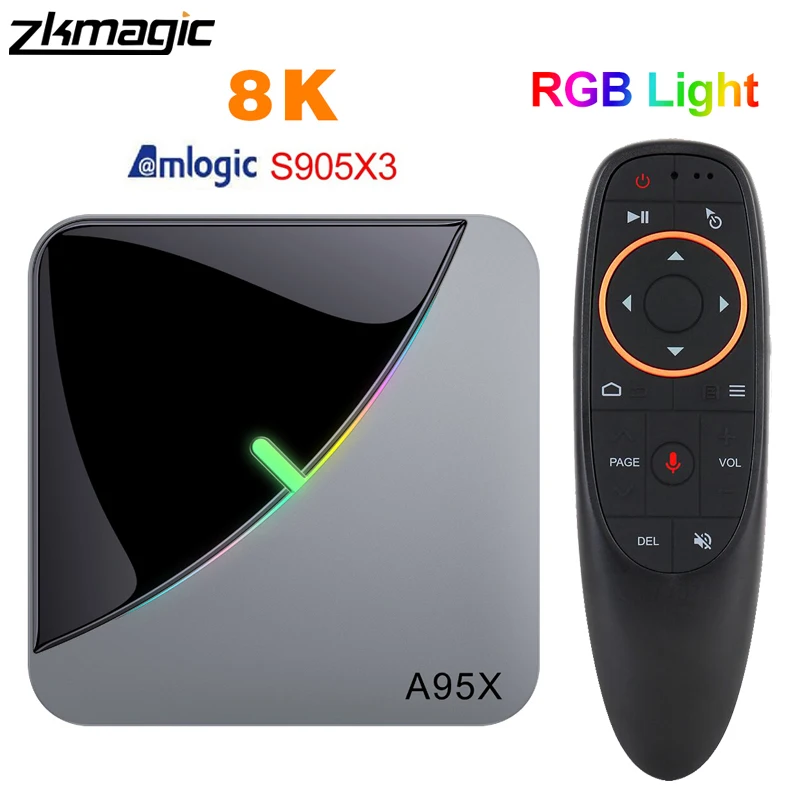 A95XF3 Air RGB светильник TV Box Android 9 0 4 Гб 64 Amlogic S905X3 8K HD 2 4/5G Wifi медиасервер Tv