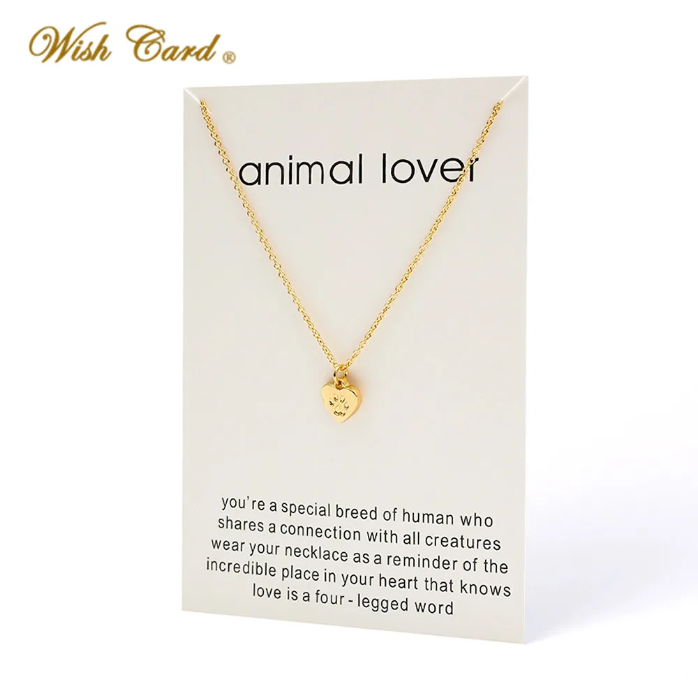 

Wish Card Minimalist Lover Heart Charms Links Chains Necklaces Pendants For Women Statement Wish Card Jewelry Gift EY3509
