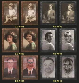 

Decorative Painting Happy Halloween Bar Haunted House 3d Ghost Festival Face Change Photo Frame Stage Decoration Prop Horror