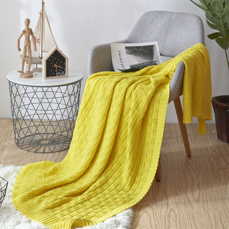 Nordic Knitted Thread Blanket on the Bed Sofa Travel Blankets Soft Bedding Cover 180X200CM