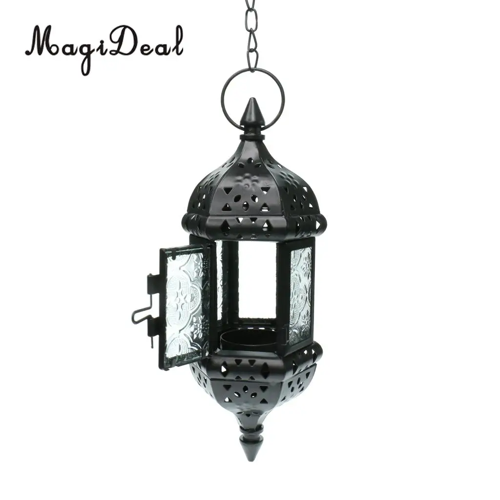 Moroccan Metal Hollow Hanging Candle Holder Decorative Candle Lantern Lamp With 66cm Chains, for Wedding Home Decor
