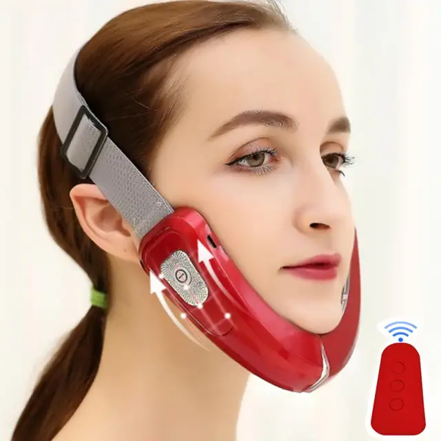 Face Lifting Machine Electric V-Face Shaping Massager Vibration Slimming Double Chin Reducer V-Line Cheek Lift Up Face Slimming bluetooth control 02